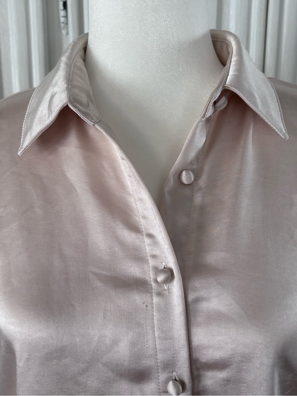 Princess Polly Off White Satin Button-Up Top - Picture 4 of 11